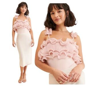 NWT Free People Intimately For The Frill Of It Bodysuit in Rose Pink Size Medium